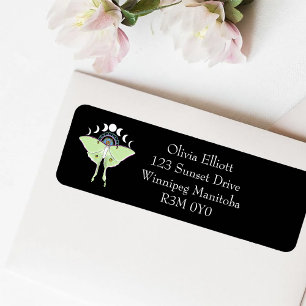 Luna Moth maanfasen Etiket