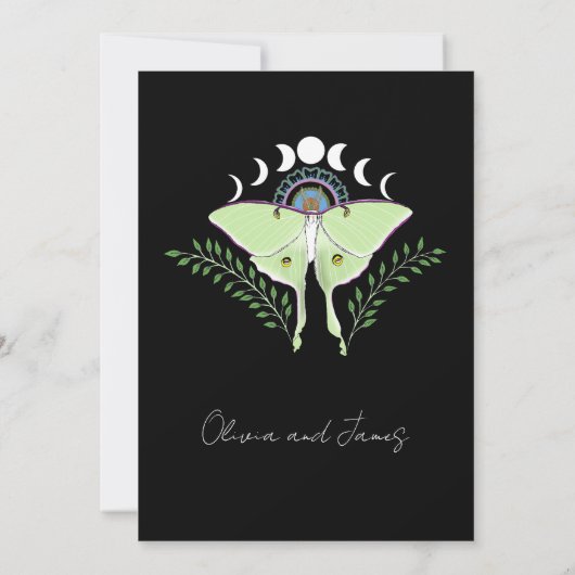 Luna Moth maanfasen Kaart (Achterkant)