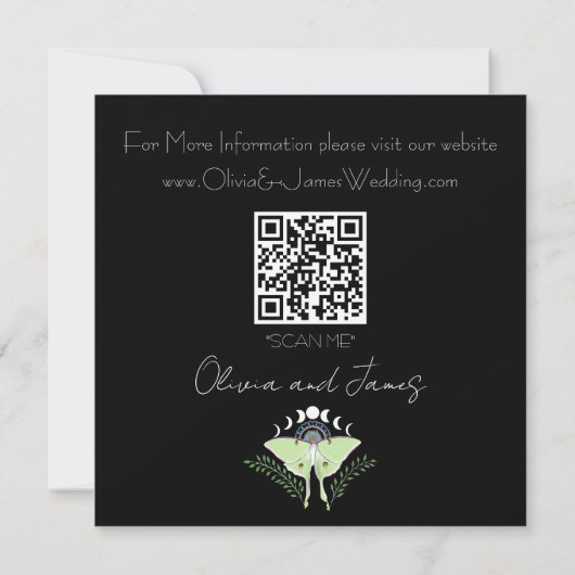 Luna Moth maanfasen Kaart (Achterkant)