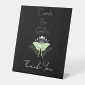 Luna Moth maanfasen Reclamebord Met Voetstuk (Voorkant)