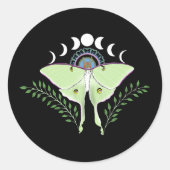 Luna Moth maanfasen Ronde Sticker (Voorkant)