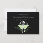 Luna Moth maanfasen RSVP Kaartje (Achterkant)