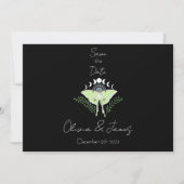 Luna Moth maanfasen Save The Date (Voorkant)