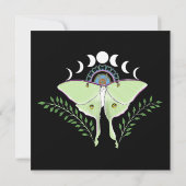 Luna Moth maanfasen Save The Date (Achterkant)