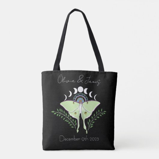 Luna Moth maanfasen Tote Bag (Achterkant)