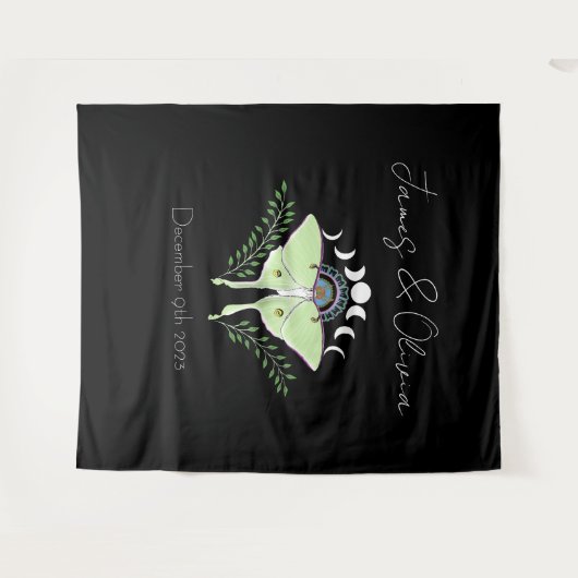 Luna Moth maanfasen Wandkleed (Voorkant (horizontaal))