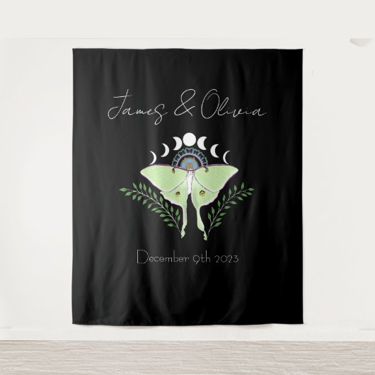 Luna Moth maanfasen Wandkleed (Voorkant)