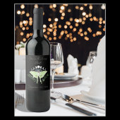 Luna Moth maanfasen Wijn Etiket