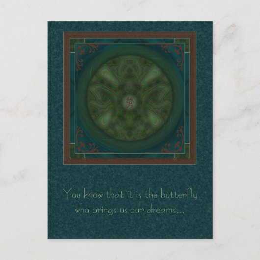 Luna Moth Mandala Briefkaart (Voorkant)