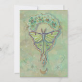 Luna moth moon ontwerp van Renee Lavoie Feestdagenkaart (Voorkant)