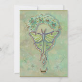 Luna moth moon ontwerp van Renee Lavoie Feestdagenkaart (Achterkant)