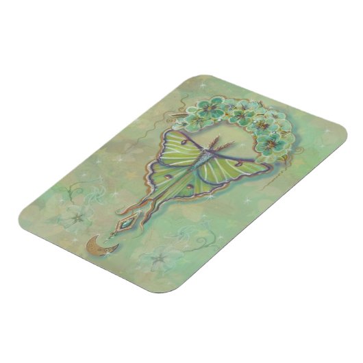 Luna moth moon ontwerp van Renee Lavoie Magneet (Linkerzijde)