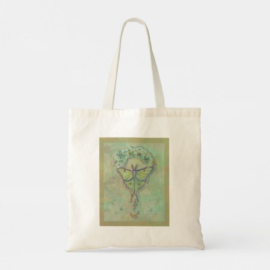 Luna moth moon ontwerp van Renee Lavoie Tote Bag (Achterkant)