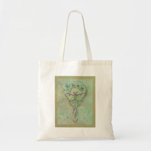 Luna moth moon ontwerp van Renee Lavoie Tote Bag (Voorkant)