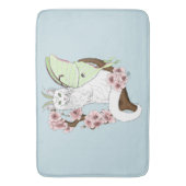 Luna Moth Moon Witte Kat Groen Badmat (Voorkant Verticaal)
