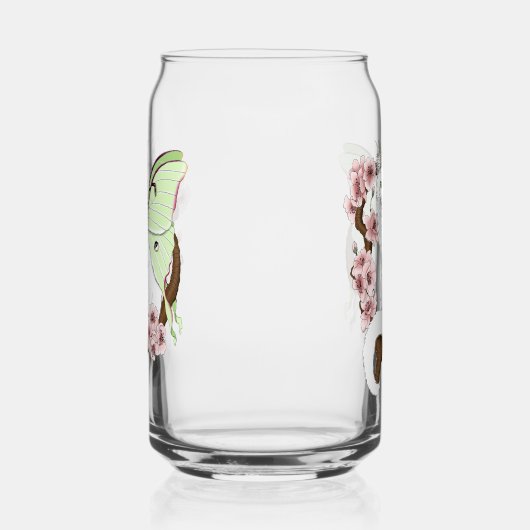 Luna Moth Moon Witte Kat Groen Blikvorm Glas (Links)