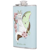 Luna Moth Moon Witte Kat Groen Heupfles (Links)