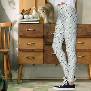 Luna Moth Moon Witte Kat Groen Leggings