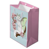 Luna Moth Moon Witte Kat Groen Medium Cadeauzakje (Voorkant Gekanteld)