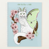 Luna Moth Moon Witte Kat Groen Planner (Voorkant)