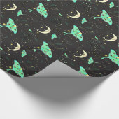Luna Moth Moth Moth Moth moon nacht sky wrapping p Cadeaupapier (Hoek)