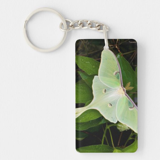 Luna Moth on Carnaby Clematis Sleutelhanger (Voorkant)