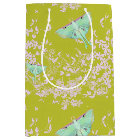 Luna Moth on Lime Medium Cadeauzakje (Voorkant)