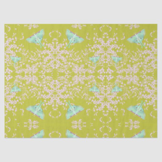 Luna Moth on Lime Tissuepapier (Voorkant)