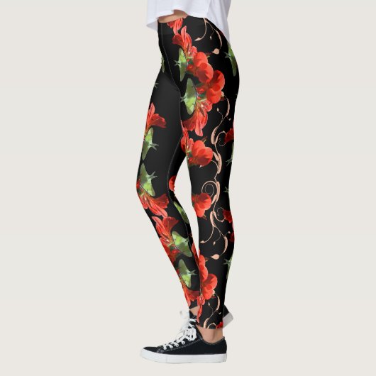 Luna Moth op Canna Flower aanpasbaar Leggings (Links)