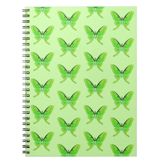 Luna moth op een bleek groen notitieboek (Voorkant)