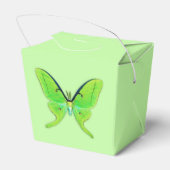 Luna moth op een bleke groene achtergrond bedankdoosjes (Achterkant)