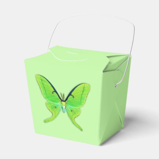 Luna moth op een bleke groene achtergrond bedankdoosjes (Voorkant Zijde)