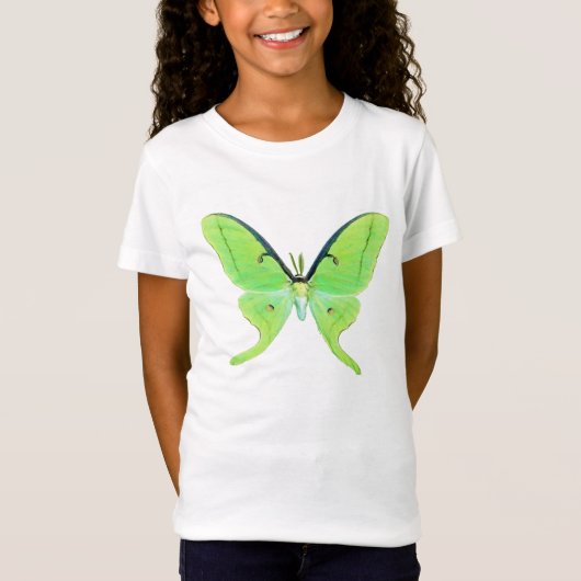 Luna moth op een bleke groene achtergrond t-shirt (Voorkant)