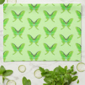 Luna moth op een bleke groene achtergrond theedoek (Gevouwen)