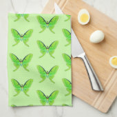 Luna moth op een bleke groene achtergrond theedoek (Quarter Fold)
