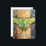Luna Moth Painting Briefkaart<br><div class="desc">A colorful luna moth fantasy painting AI generated art</div>