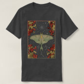 Luna Moth Print Dark Academia Aesthetic Witchy Cel T-shirt (Design voorkant)