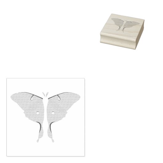 Luna Moth Rubberstempel (Gestempeld)