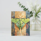 Luna Moth Schilderij Briefkaart (Staand voorkant)