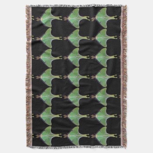 Luna Moth Throw Blanket Deken (Voorkant Verticaal)