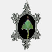 Luna Moth Tin Sneeuwvlok Ornament (Links)