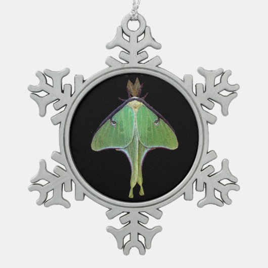 Luna Moth Tin Sneeuwvlok Ornament (Voorkant)