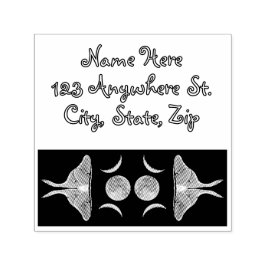 Luna Moth Triple Moon Aangepaste naam Zelfinktende Stempel