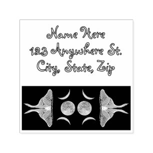 Luna Moth Triple Moon Aangepaste naam Zelfinktende Stempel