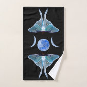 Luna Moth Triple Moon op zwart Bad Handdoek (Handdoek)