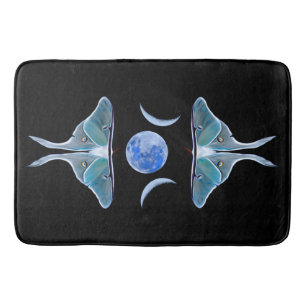 Luna Moth Triple Moon op zwart Badmat