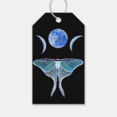 Luna Moth Triple Moon op zwart Cadeaulabel (Voorkant)