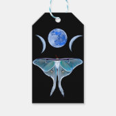 Luna Moth Triple Moon op zwart Cadeaulabel (Voorkant)