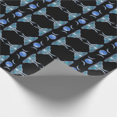 Luna Moth Triple Moon op zwart Cadeaupapier (Hoek)