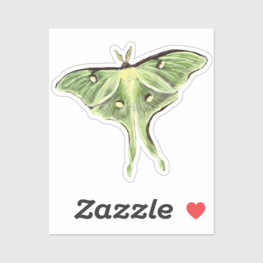 Luna Moth Vinyl Sticker (Vel)